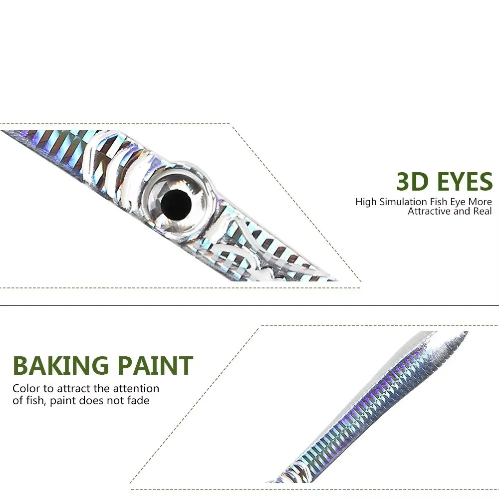 FTK 200g plantilla de Metal señuelo de pesca de mar ojos 3D 20cm cebo Artificial duro accesorios de pesca - imagen 3