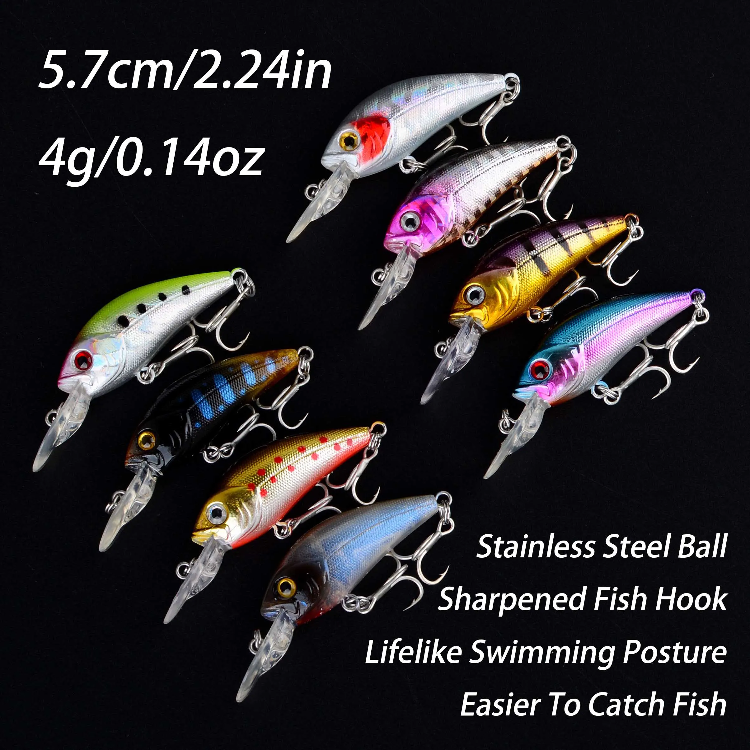 Minnow hundido VIB duro con anzuelos triples para carpa - imagen 2