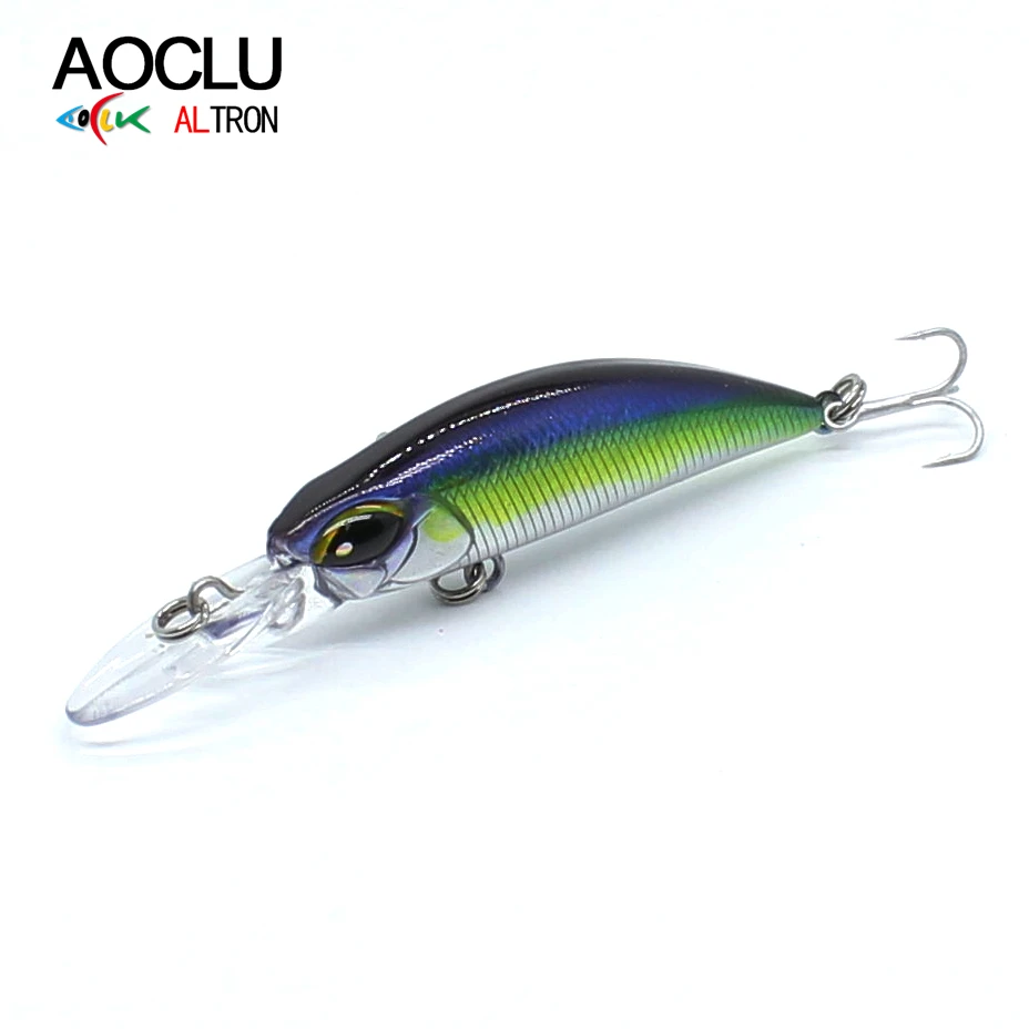 AOCLU-Crankbait de pececillo duro, sábalo hundido, cebo duro, señuelo de pesca de agua salada, fácil de lanzar, agua salada fresca, 70mm, 3,8g de profundidad 2,5 m - imagen 3