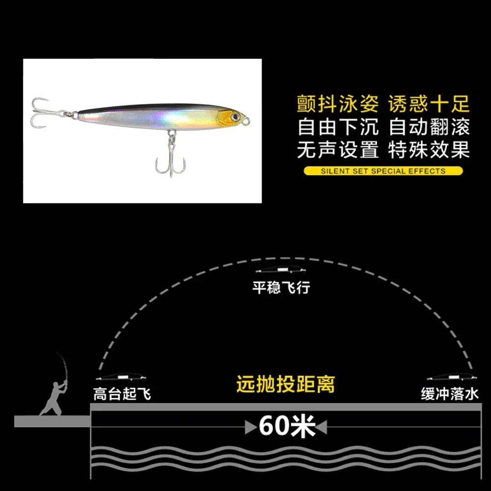 Señuelo de Pesca hundido con lápiz, pesas de 10-24g, aparejos de Pesca de lubina, señuelos de perca, accesorios de Pesca, cebo para peces de agua salada, Isca Artificial - imagen 5