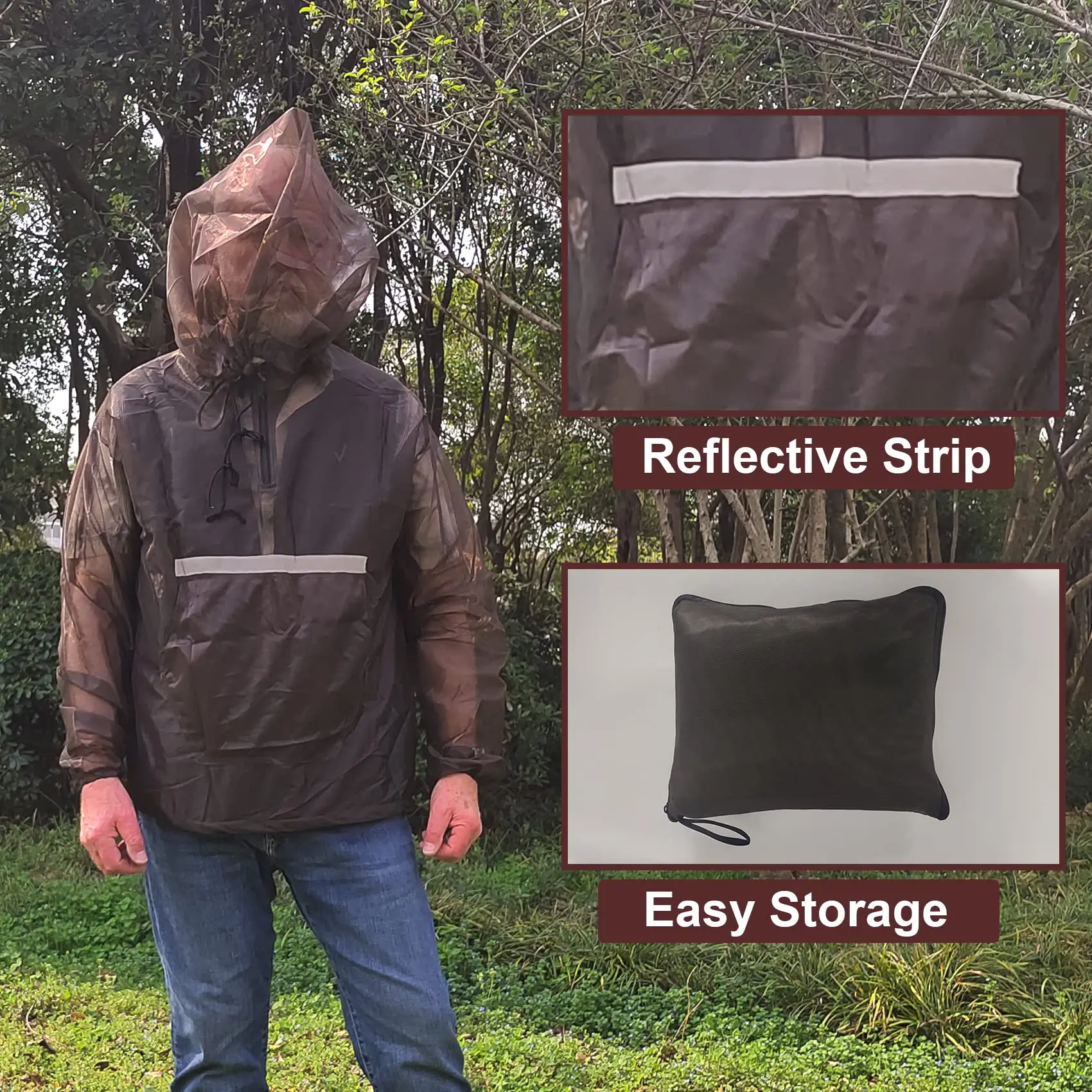 Aventik Mosquito Jacket Midge Mosquito Hat Net No-See-Um Mesh Super Light Keep Safe Cool, protección UV - imagen 2
