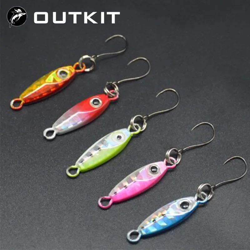 Nuevo Mini señuelo de pesca 2,7 CM 4,5 CM 3g 6g cuchara señuelos de Metal Spinnerbait Minnow pez pequeño anzuelo único Jig Stream trucha hielo de invierno