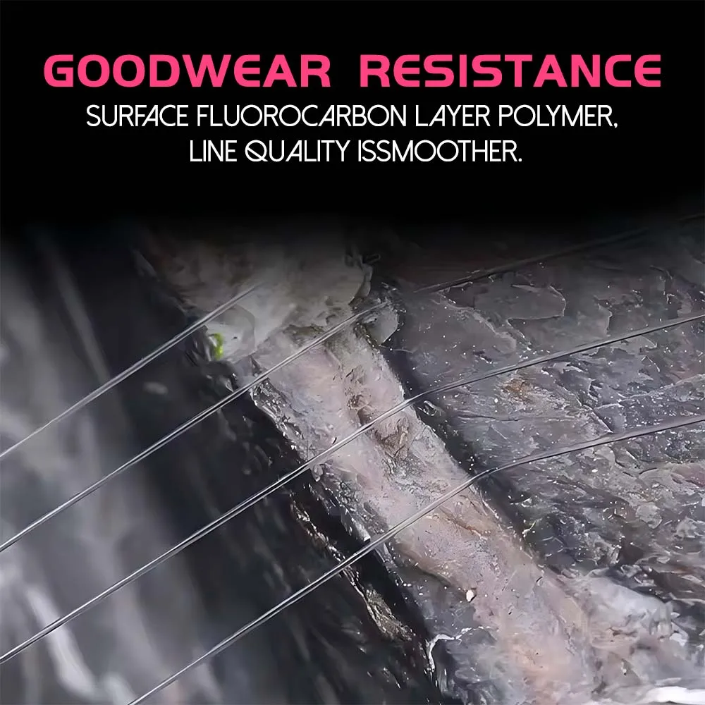 VIKINGAR 100% hilo de pescar recubierto de fluorocarbono japonés 1000M línea de pesca monofilamento de nailon de alta resistencia a la abrasión línea líder - imagen 4