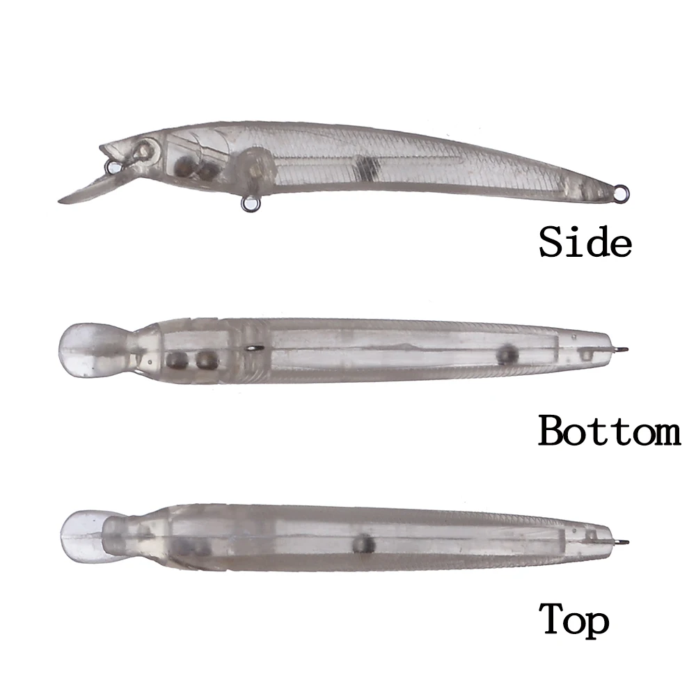 Chan'sHuang 20 piezas cebo en blanco sin pintar 5,5g/95mm sonajero flotante Minnow señuelo de pesca Artificial - imagen 3