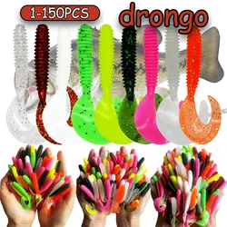 Cebos blandos de 1-150 Uds., cebo de pesca Artificial, cebos de peces falsos, señuelos de silicona Wobbler para suministros de pesca, nuevo Kit de productos