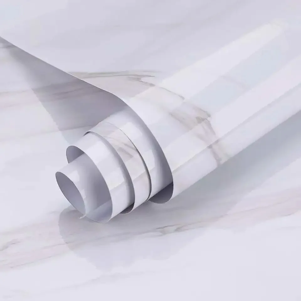 Pegatinas de pared autoadhesivas DIY para habitación de Material de PVC, papel tapiz de mármol de 40cm, pegatinas de pared impermeables y a prueba de aceite para cocina - imagen 5