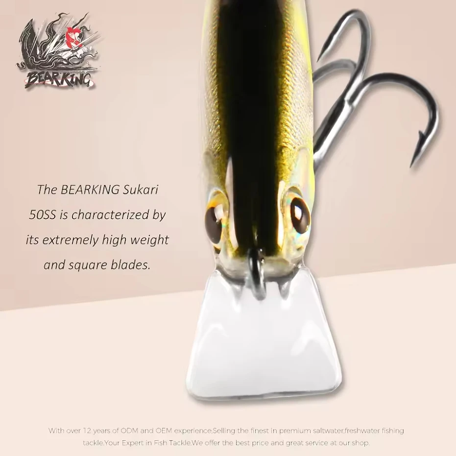 BEARKING 50mm 5g manivela cebo duro Artificial hundimiento señuelo de pesca caliente trucha Mini Minnow Wobbler aparejos de pesca de agua dulce - imagen 3