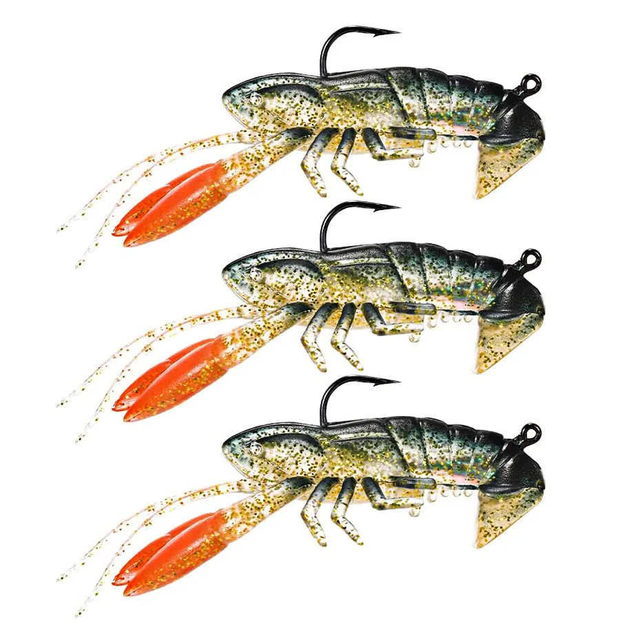 Señuelo de pesca suave de 3 piezas, cebo Artificial, gambas, garra de langosta, señuelo falso para lubina, trucha, bagre, salmón, Swimbait, 8cm/14g - imagen 2