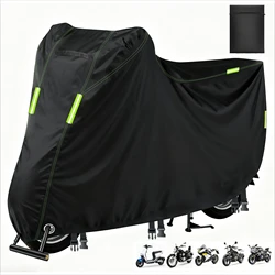 Funda impermeable moto 210D con tiras reflectantes, candado y bolsa