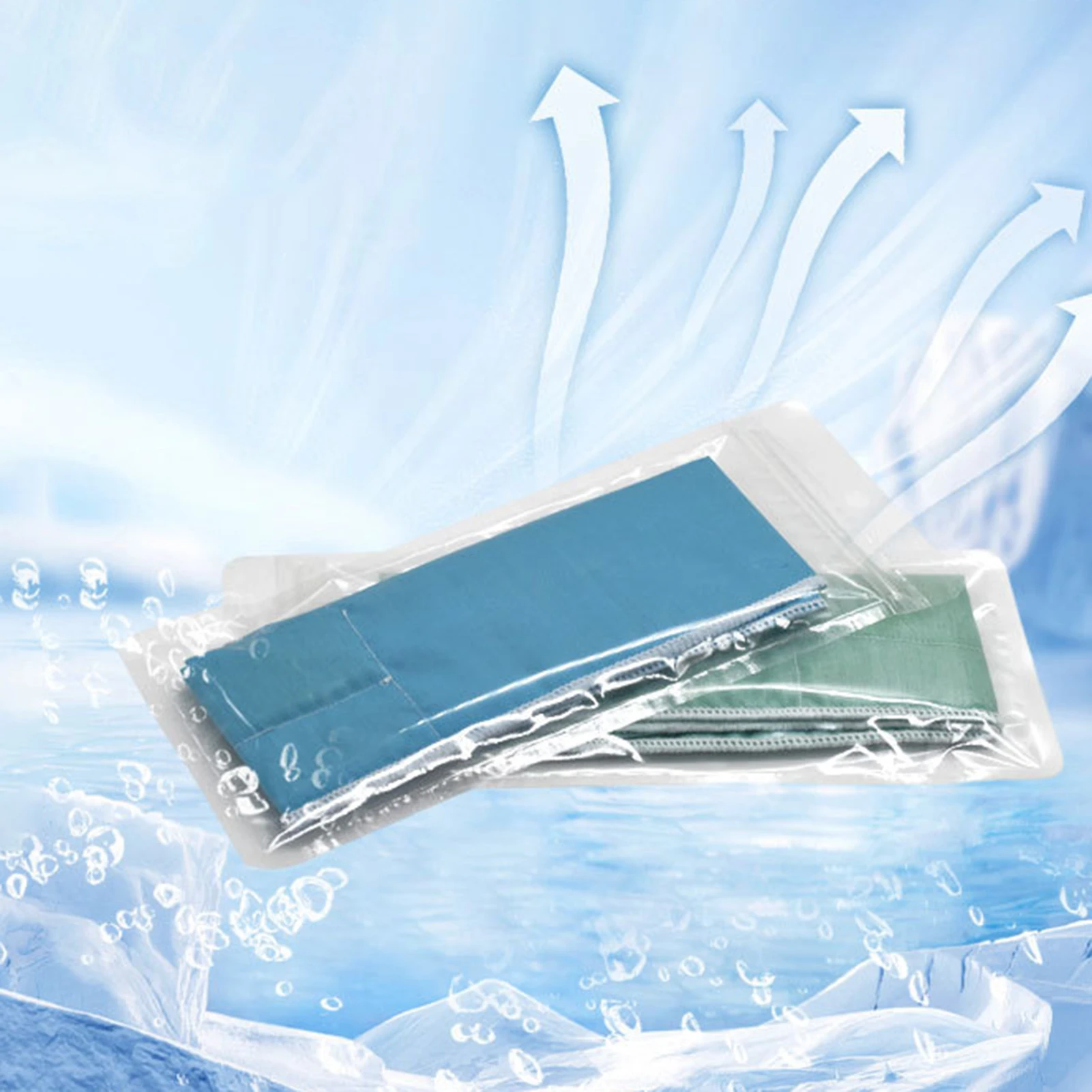 Toallas de hielo portátiles de 5x100cm, bufanda refrescante absorbente de sudor para acampar, ciclismo, correr, Fitness, anillo de cuello refrescante para verano al aire libre - imagen 3