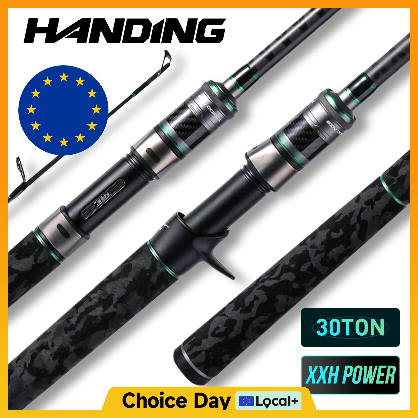 HANDING SINDOREI Cañas de pescar H/XH/XXH, 200g, peso del señuelo, cabeza de serpiente potente para Lucio, Spinning 2,13-2,69 M, caña gigante de acción rápida - imagen 5