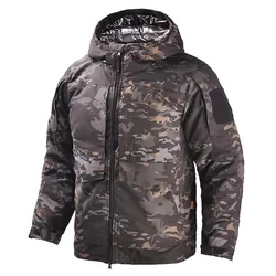 Chaqueta térmica de pesca invernal con capucha – Camuflaje táctico