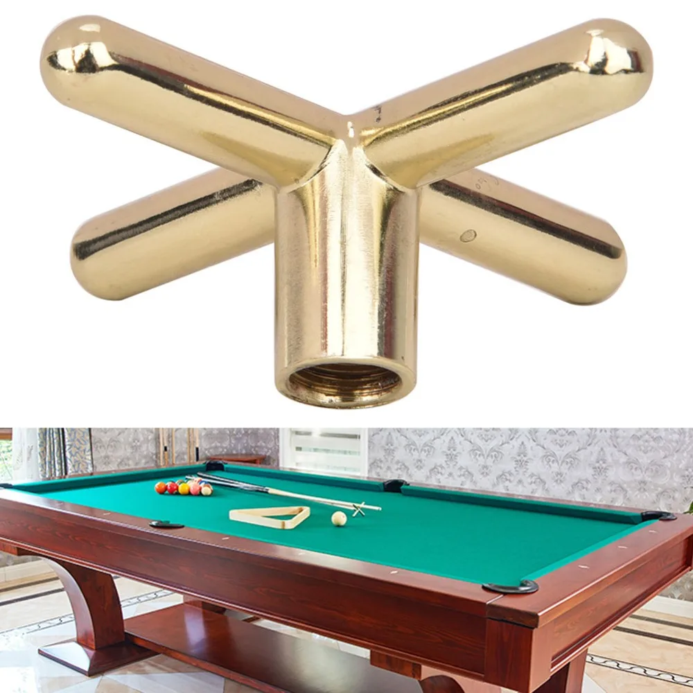 Cabeza de puente de billar de construcción de Metal, tipo atornillado, recubierto de latón, reposa tacos de billar, mangas de goma, puente de tacos de billar de horquilla baja - imagen 2