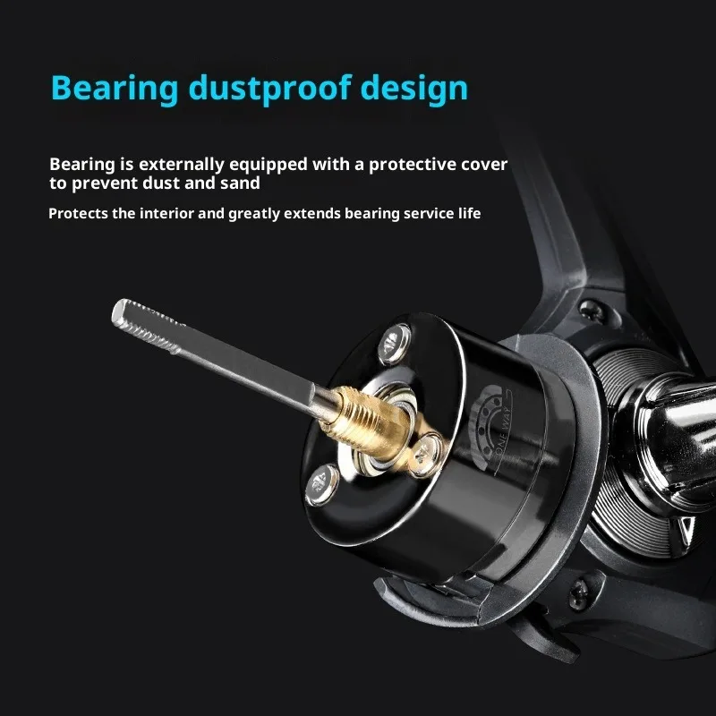 Rueda giratoria sin costuras, rueda de hilo de pescar totalmente de metal, rueda de pesca de lanzamiento de largo alcance, rueda de pesca con señuelo versátil - imagen 4