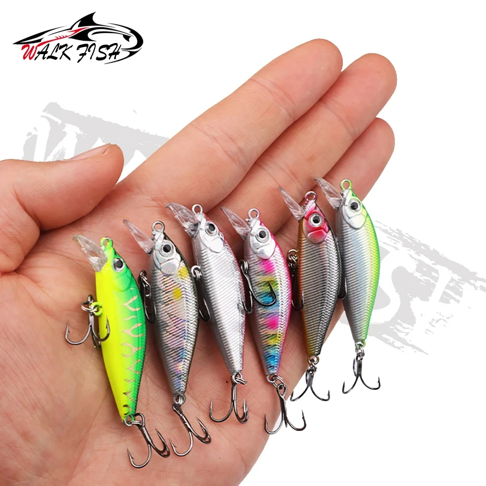 WALK FISH-cebos de pececillo que se hunden 1 piezas, 50mm, 3,2g, cebo duro de plástico Artificial, Crankbaits, lubina, Lucio - imagen 4