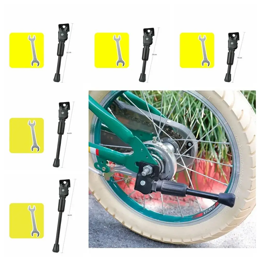 Soporte lateral para bicicleta de 12/14/16/18/20 pulgadas, diseño sin perforaciones, soporte de estacionamiento para bicicleta, duradero, negro - imagen 4