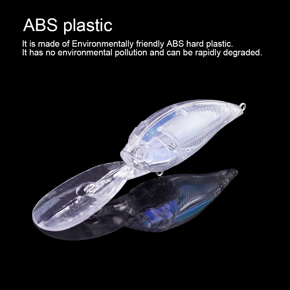 Hanlin-Cebo flotante Crankbait de 12cm, 19,5G, de plástico duro sin pintar, para buceo en aguas profundas, en blanco, aparejos de lubina, 10/20 piezas - imagen 5