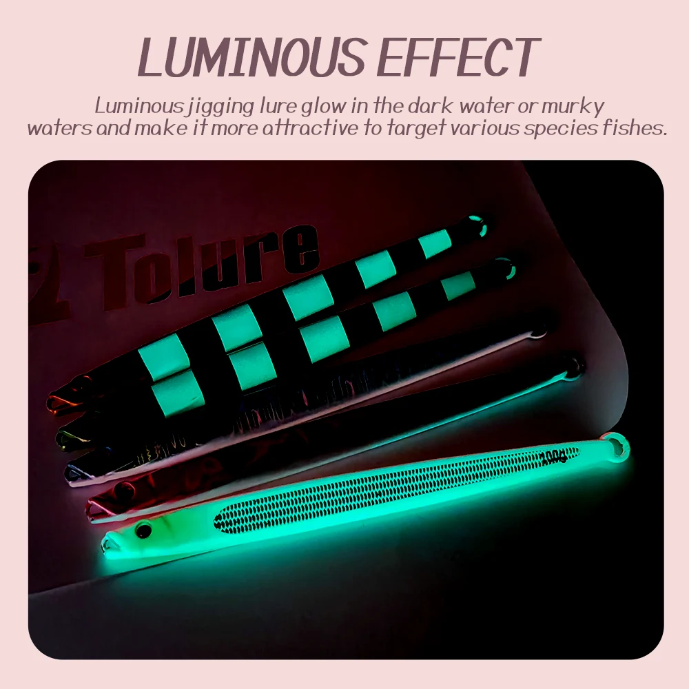 TOLU nuevo plantilla de Metal de hundimiento rápido 100g150g180g200g250g300g plantillas de caída de hundimiento rápido de fundición larga señuelo de pesca de aguas profundas de agua salada - imagen 5