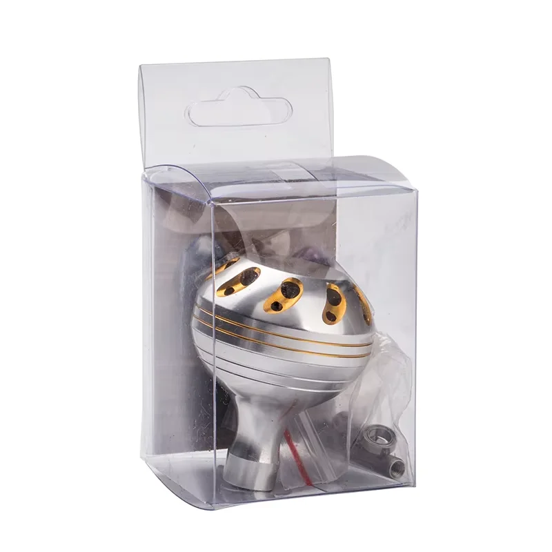 Perilla de mango de carrete de pesca redonda plateada de lagarto, Material de aleación para carrete giratorio, todos los tamaños, alta calidad - imagen 5