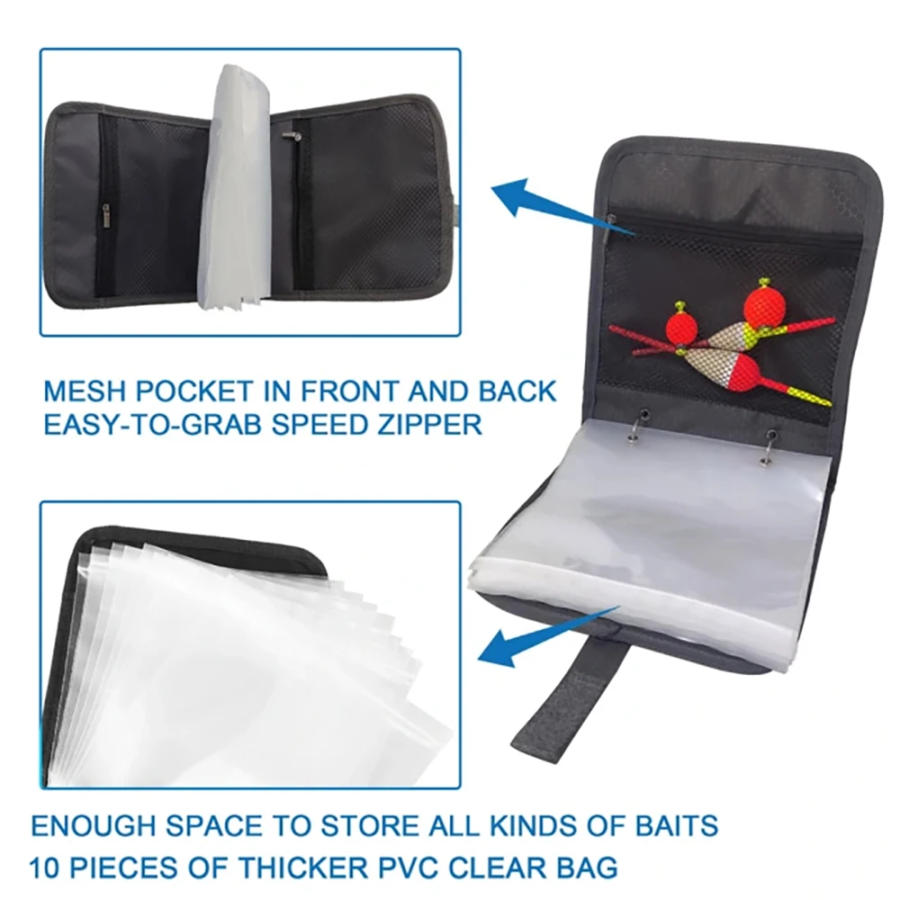 Bolsa de almacenamiento para aparejos de pesca con mosca Aventik, hecha de alta calidad, almacenamiento de señuelos de nailon 420D, perfecta para anzuelos, plumas y otros - imagen 3