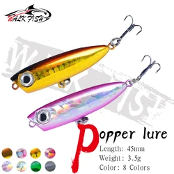 WALK FISH 1 Uds 3,5g 45mm Popper señuelo tipo lápiz Topwater señuelo flotante cebo Artificial duro Pesca cebo Pesca lubina de agua dulce trucha