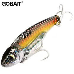 Wobbler VIB de metal con anzuelo triple y spinner