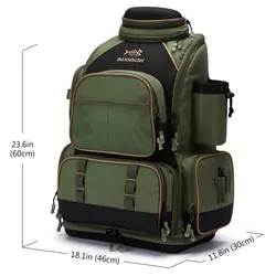 Mochila de pesca Bassdash con caja suave cubierta lluvia