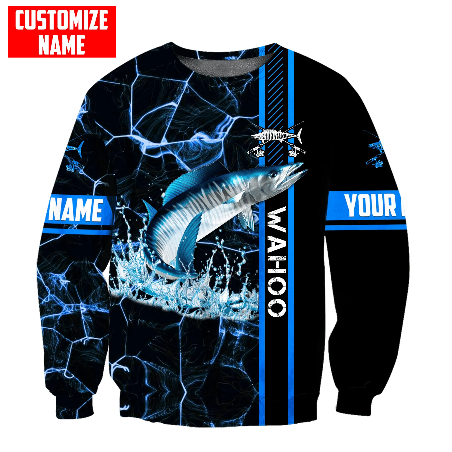 KJ875 Sudadera pesca Wahoo tridimensional personalizada - Unisex - imagen 4