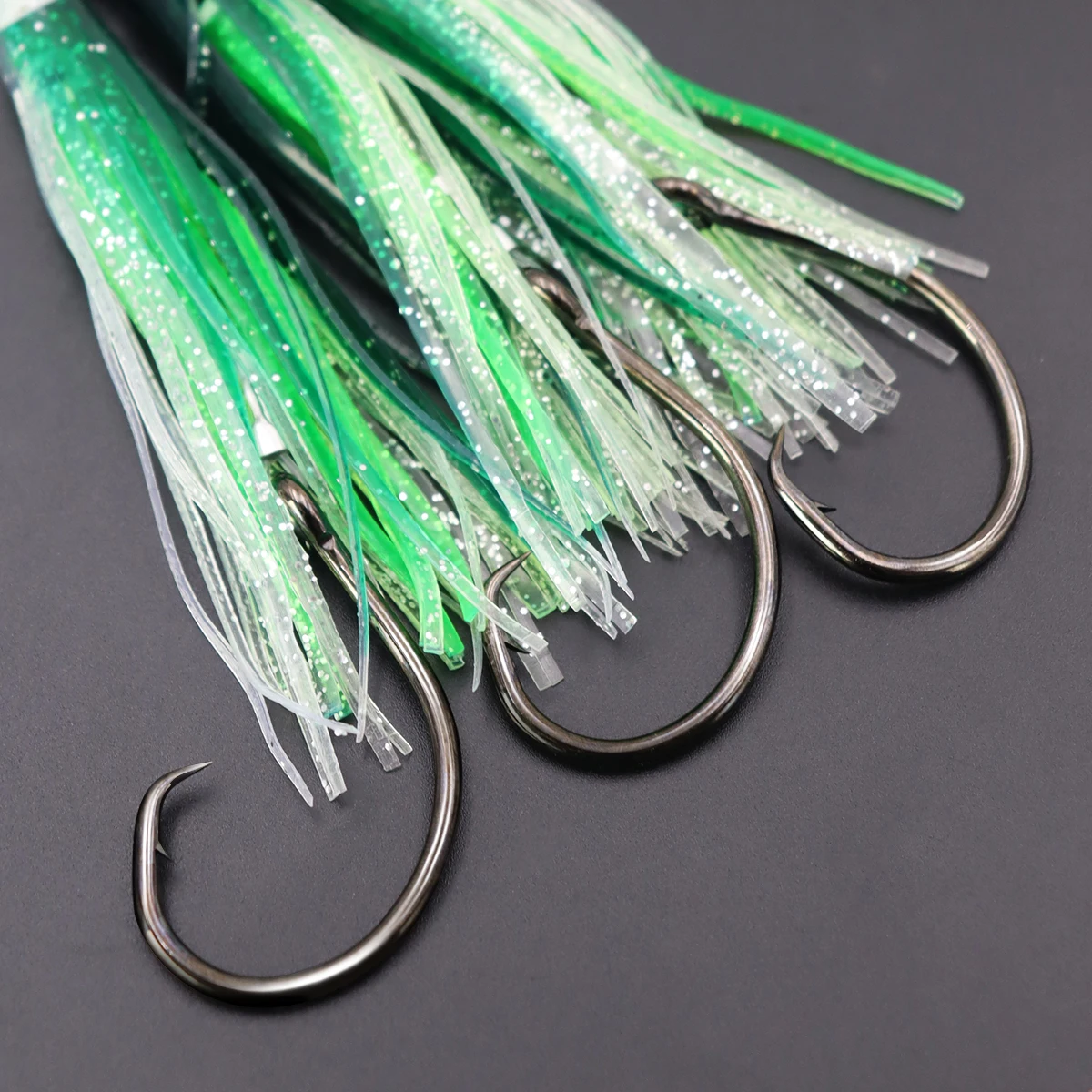 ZYZ-anzuelos de cuerda de pesca en el mar, cebo falso de pulpo luminoso con círculo negro, para agua salada, 7/0 #8/0 #9/0 # - imagen 4