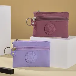 Monedero de lona duradero, resistente al agua, resistente al desgaste, tarjetero con llavero, billetera, monedero, hombre y mujer