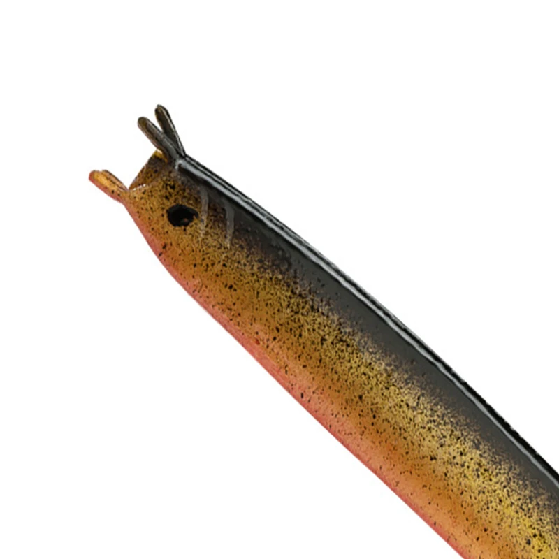 Señuelos de Pesca con cabeza de serpiente suave, 6 uds., 10cm, 8,5 cm, silicona Artificial, pez suelto, Swimbait, Anguila, gusanos, señuelos para Pesca de lubina - imagen 2
