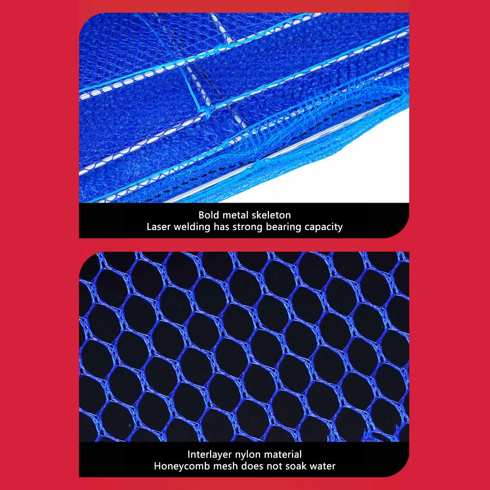 Red de pesca de secado de 3 capas, malla de secado de nailon duradera para carpa, cruciana, camarones, calamar, cangrejo, red de pesca multifunción a prueba de moscas - imagen 5