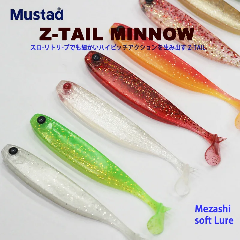 Mustad Z-TAIL MINNOW Mezashi señuelo suave cebo 2 pulgadas/3 pulgadas/3,5 pulgadas 1,3g/3,4g/5,6g 6 uds perca M cebo de pesca al aire libre - imagen 2
