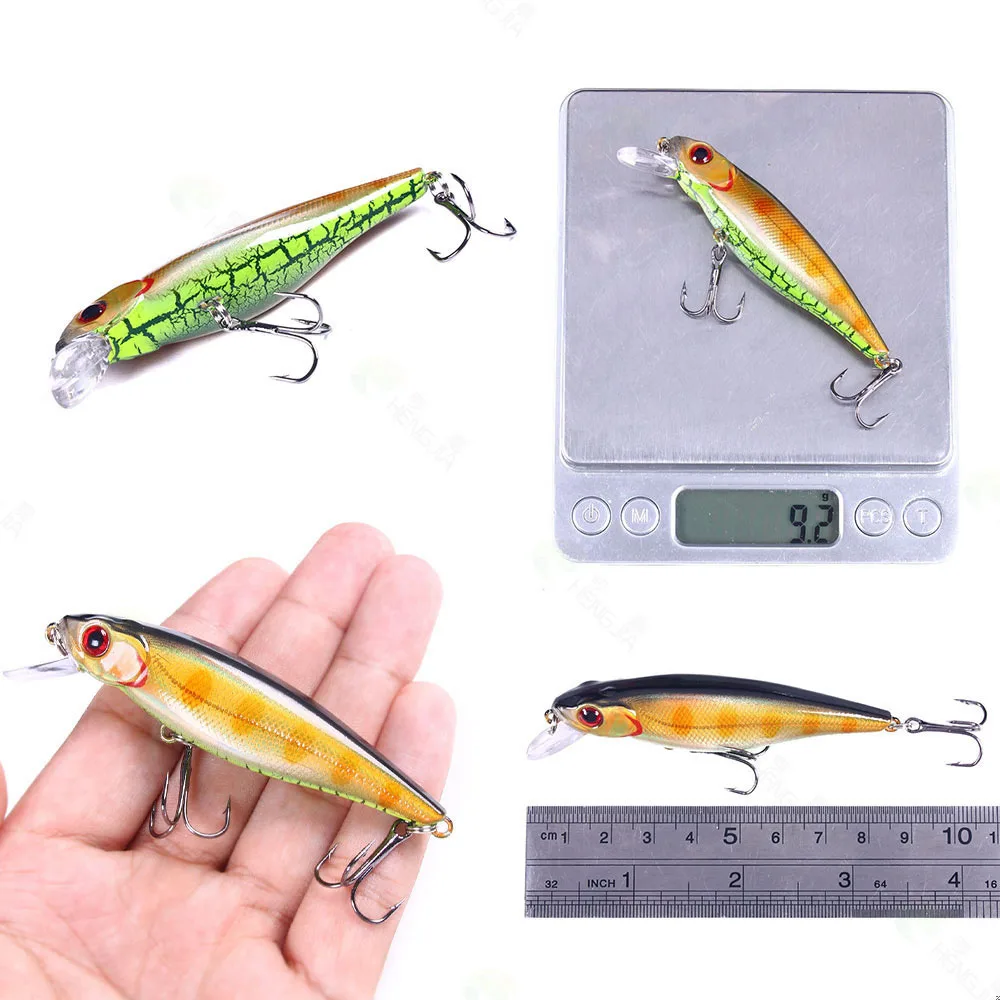 10 Uds. Señuelo de pesca duro Minnow Wobblers cebo de manivela cebo de lubina Artificial Lucio carpa señuelos de pesca - imagen 3