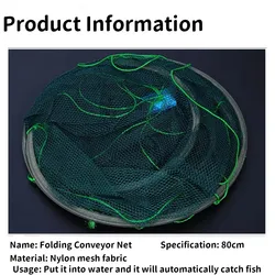 Red plegable eficaz resistente pesca camarones cangrejos boca suelta