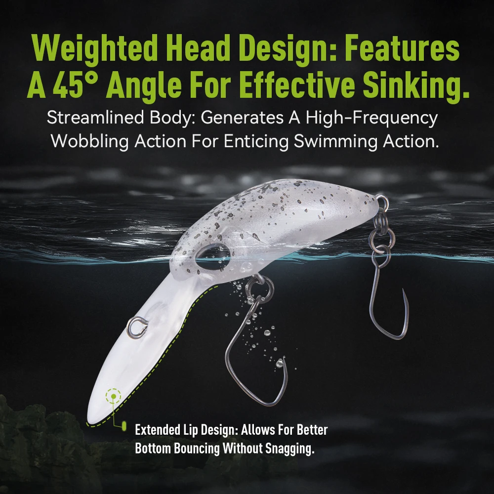 Kingdom-señuelo de pesca Mini Minnow, 1,7g, 1,85g, diseño de labio único, anzuelos individuales, Wobblers artificiales flotantes para pesca de trucha y Lucio - imagen 5