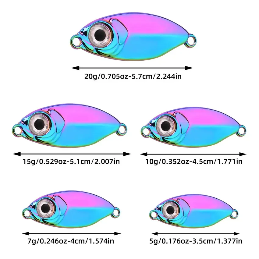 Señuelo de plantilla de Metal, 1 unidad, 5g, 7g, 10g, 15g, 20g, plantilla lenta, fundición a tierra, señuelo de Jigging, trucha, pez, cuchara, cebo de mar, señuelo de pesca - imagen 3