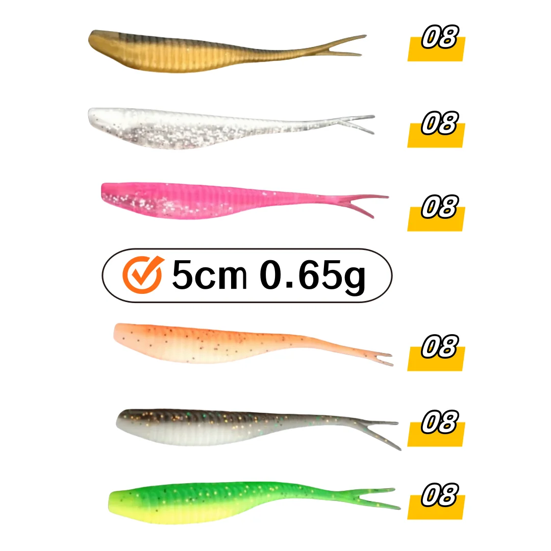 Swolfy Vinilos de pesca cola bifurcada – Señuelos multicolor - imagen 4