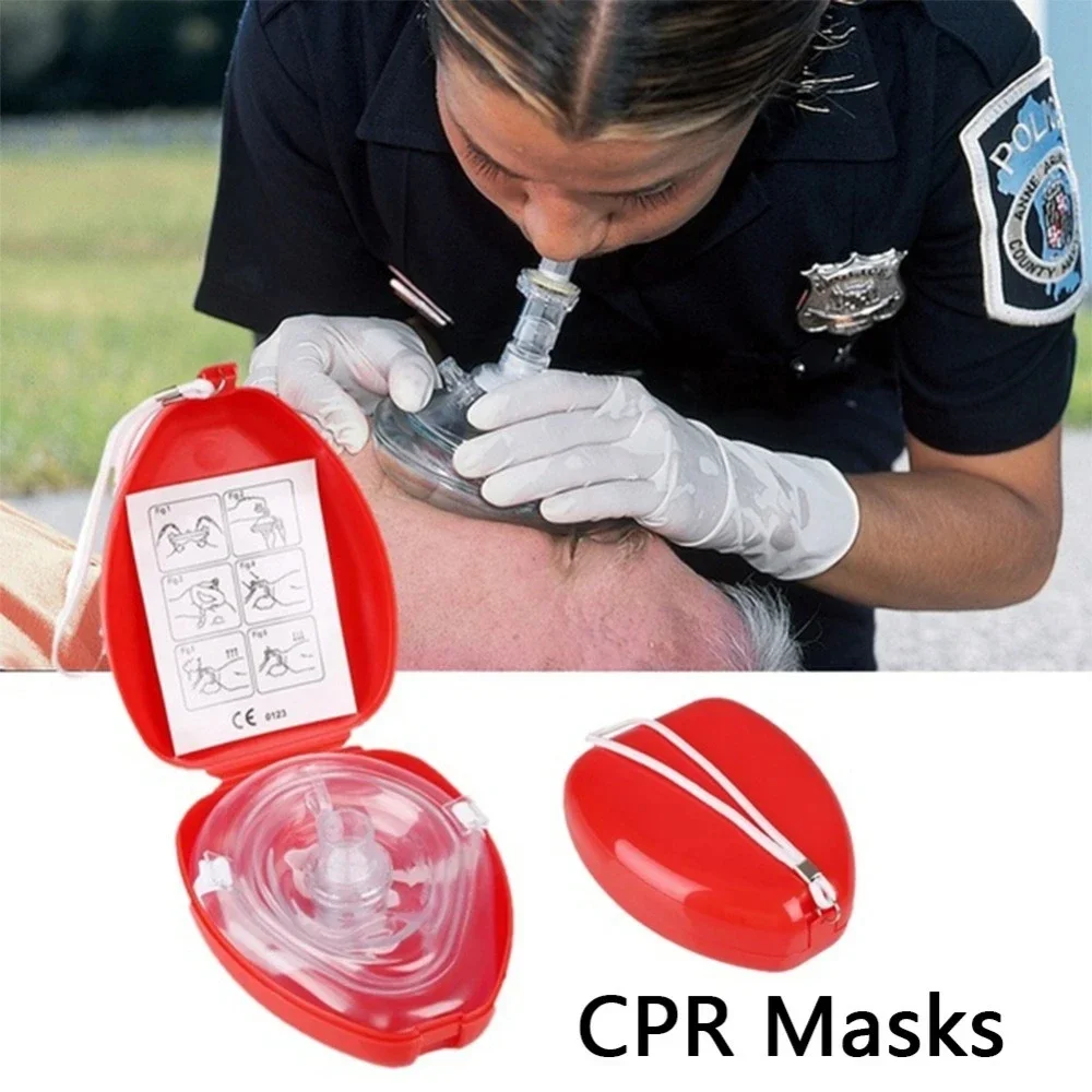Mascarilla de respiración CPR de primeros auxilios profesional, 1-10 Uds., protege los rescatistas, respiración Artificial, reutilizable con herramientas de válvula unidireccional - imagen 2