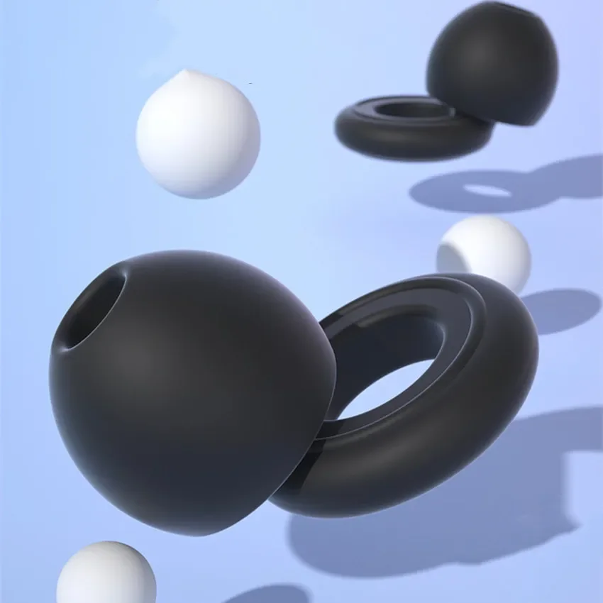 Tapones para los oídos con cancelación de ruido de silicona, tapones para los oídos silenciosos para dormir, nadar, trabajo, protección auditiva reutilizable súper suave para reducción de ruido - imagen 4