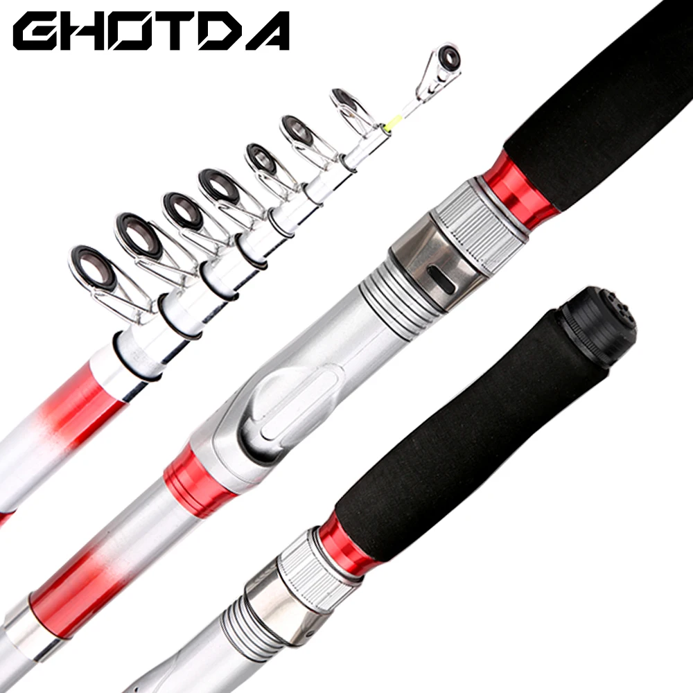 Ghotda-Mini caña de pescar ultracorta de carbono, asiento de carrete fuerte y duradero, 1,8 m, 2,1 m, 2,4 m, 2,7 m, 3,0 m, 3,6 m - imagen 3