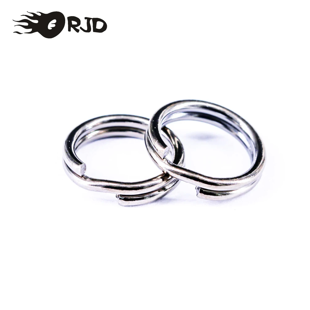 ORJD-anillo dividido de pesca, 50 piezas, 3,5mm-15MM, acero inoxidable, doble bucle, señuelo abierto, Conector de anzuelo, accesorios de aparejos de pesca - imagen 2