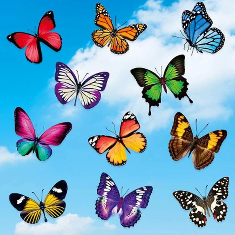 20 piezas pegatinas de mariposa para ventana, pegatinas anticolisión para ventana, pegatinas de pared de película de vidrio reutilizables para ventana - imagen 3