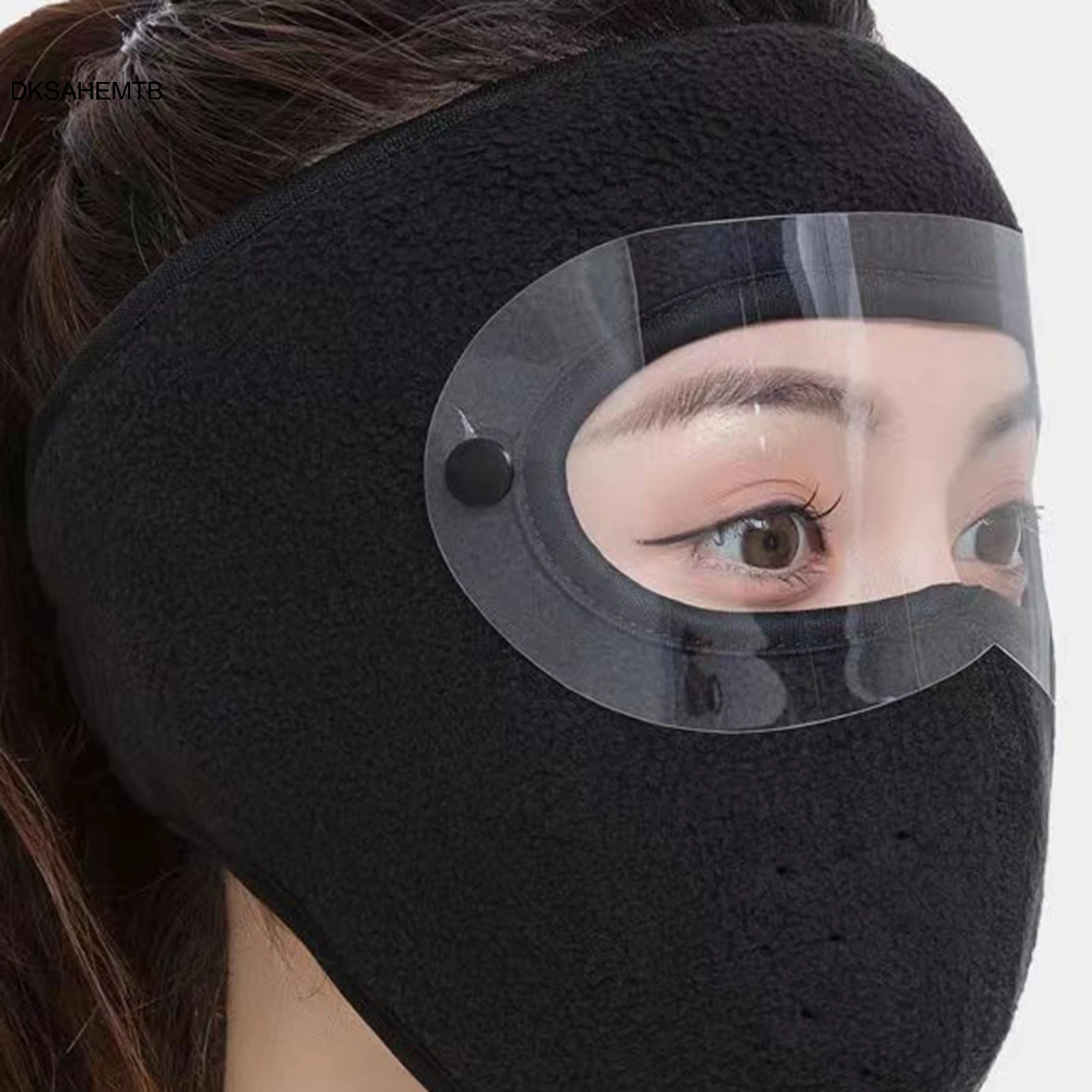 Máscara facial cálida de invierno, máscara fría de cara completa de terciopelo grueso para hombres y mujeres, ciclismo al aire libre, equitación, esquí, pesca, máscara a prueba de viento - imagen 5