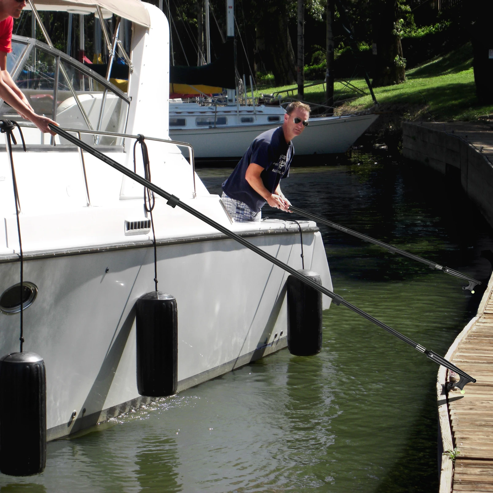 SAN LIKE-gancho telescópico para barco, flotante, duradero, resistente a la oxidación, con cuentas luminosas, accesorio para barcos, 2,15 M/3,6 M - imagen 4