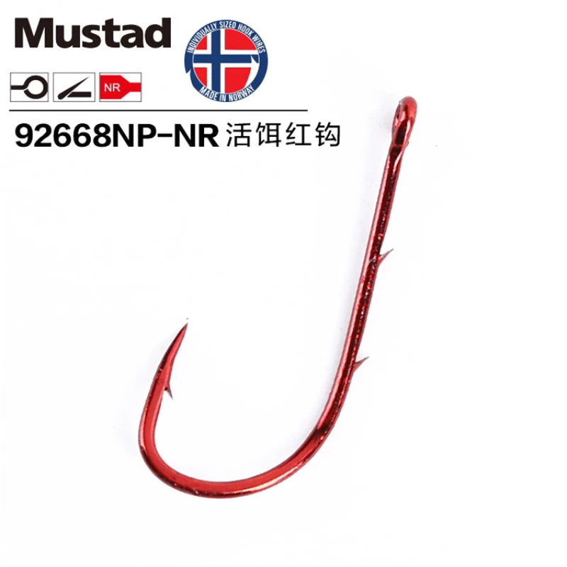 Original Mustad Fishing Hooks Double Barbed Hooks for Live Bait Casting Fishing 92668 High Carbon Steel Hook Eel Fish Hook Pesca - imagen 2
