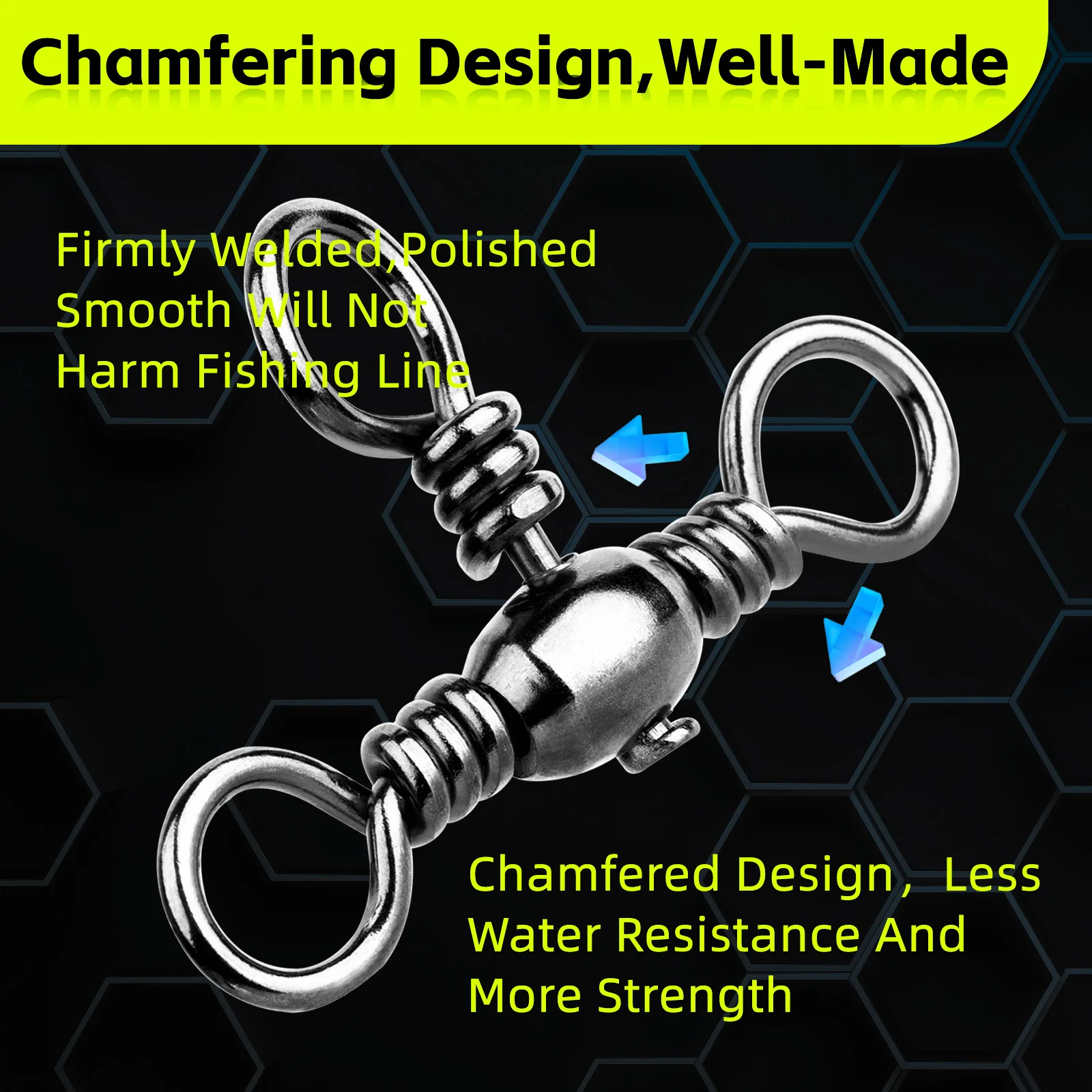 Giratorios de 3 vías, 25 ~ 100 Uds., aparejos de pesca giratorios, aparejos de bagre, aparejos de Surf de bagre de latón inoxidable, barril de pesca de agua salada - imagen 5