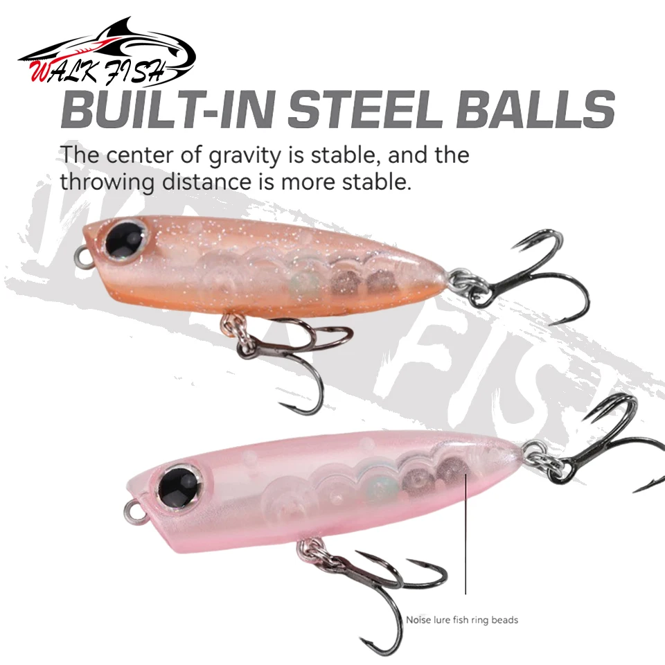 WALK FISH-señuelo de lápiz de calidad profesional, de plástico ABS, duro, 4,5 cm, 3,5g, cebo flotante Artificial para pececillos, carpa - imagen 4