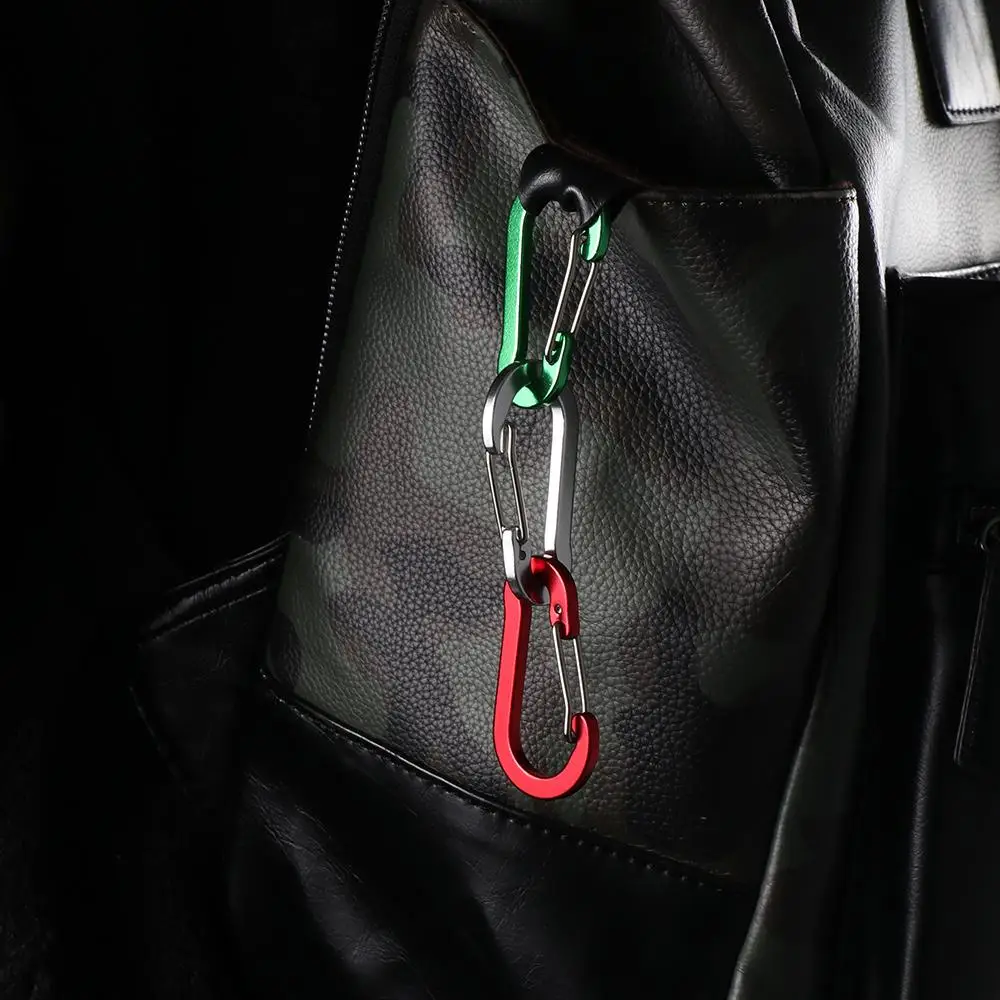 Mosquetón de aleación de aluminio para mochila al aire libre, hebilla de escalada para acampar, gancho de pesca, llavero, hebilla de bloqueo, herramientas de Clip a presión, 5 uds. - imagen 4