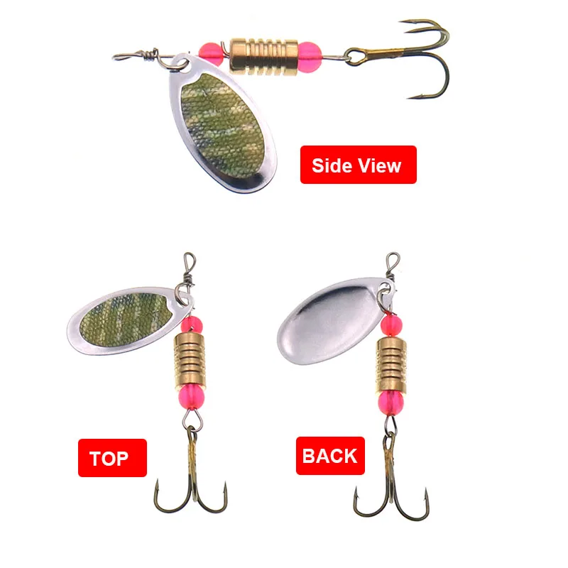 Spinner Bait 5,5 g cuchara señuelos Metal con anzuelos triples cebo de lubina artificial señuelo de pesca - imagen 2